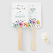 Roze Peach Yellow Blooms Set van programma fans Handwaaier (Voorkant en achterkant)