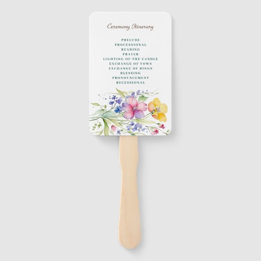 Roze Peach Yellow Blooms Set van programma fans Handwaaier (Achterkant)