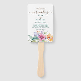 Roze Peach Yellow Blooms Set van programma fans Handwaaier