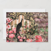  Roze Peacock Birthday Dank je Bedankkaart (Achterkant)