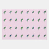 Roze Peacock Feather Wrapping Paper Sheet (Voorkant)