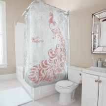 Roze Peacock - Gepersonaliseerd showgordijn