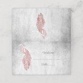 Roze Peacock-kaart Plaatskaartje (Buitenkant ongevouwen)