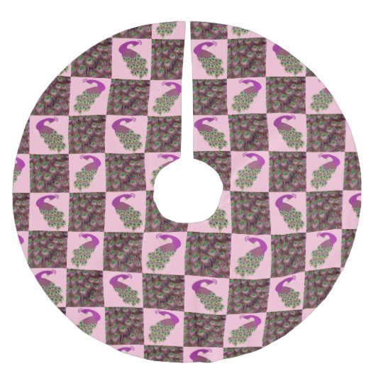 Roze Peacock Kerstboom Rok (Voorkant)