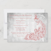 Roze Peacock Leaf Vine Rehearsal Dinner Invite Kaart (Voorkant)