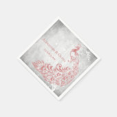 Roze Peacock Leaf Vine Vrijgezellenfeest Napkin Servet (Hoek)