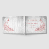 Roze Peacock Leaf Vine Wedding Guestbook Gastenboek (Volledig)