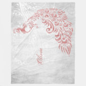 Roze Peacock op maat Fleece Deken (Voorkant)
