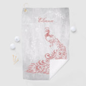 Roze Peacock op maat Golfhanddoek (Insitu)