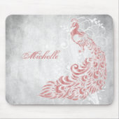 Roze Peacock op maat Muismat (Voorkant)