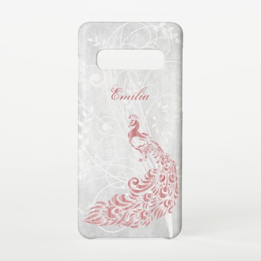 Roze Peacock op maat Samsung Galaxy Hoesje (Achterkant)