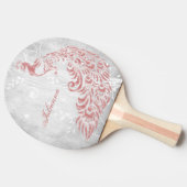 Roze Peacock op maat Tafeltennisbatje (Zijkant)