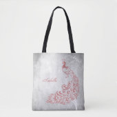 Roze Peacock op maat Tote Bag (Voorkant)