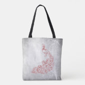 Roze Peacock op maat Tote Bag (Achterkant)