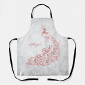 Roze Peacock personaliseer Schort afdrukken (Voorkant)