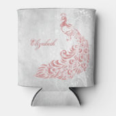 Roze Peacock Persoonlijke Koelbox Blikjeskoeler (Voorkant)