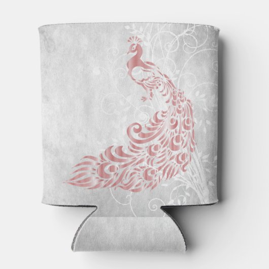 Roze Peacock Persoonlijke Koelbox Blikjeskoeler (Achterkant)