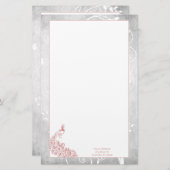 Roze Peacock Stationery Briefpapier (Voorkant / Achterkant)