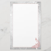 Roze Peacock Stationery Briefpapier (Achterkant)