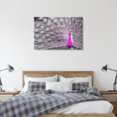 Roze Peacock Wrapped Canvas (Insitu (Slaapkamer))