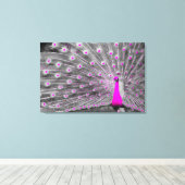 Roze Peacock Wrapped Canvas (Insitu (Houten vloer))