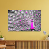 Roze Peacock Wrapped Canvas Afdruk (Insitu (Woonkamer))