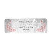 Roze Peacocks adreslabel Etiket (Voorkant)