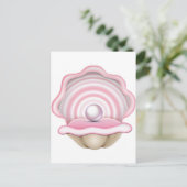 Roze Pearl Oyster Briefkaart (Staand voorkant)