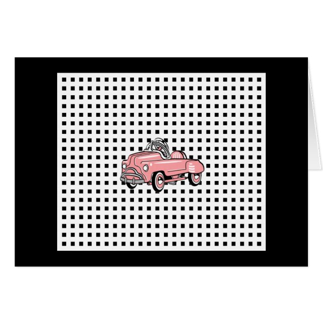 Roze Pedal Car Card (1920-1960) (Voorkant Horizontaal)