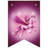 Roze Pegasus "Gefeliciteerd" Vlaggetjes (Eerste vlag)