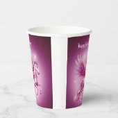 Roze Pegasus "Gelukkige Verjaardag" Papieren Bekers (Rechts)