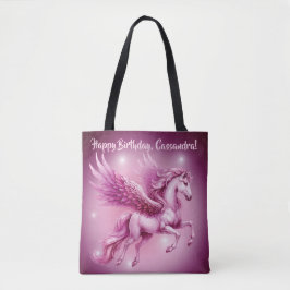 Roze Pegasus "Gelukkige Verjaardag" Tote Bag