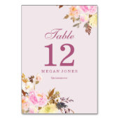 Roze pekel Elegant Quinceanera Table Number Kaart (Voorkant)