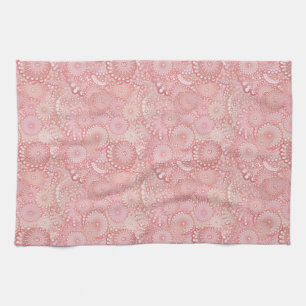 Roze, pekelvormig patroon theedoek