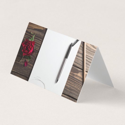 roze pen en papier visitekaartje (Voorkant)