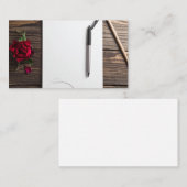 roze pen en papier visitekaartje (Voorkant / Achterkant)