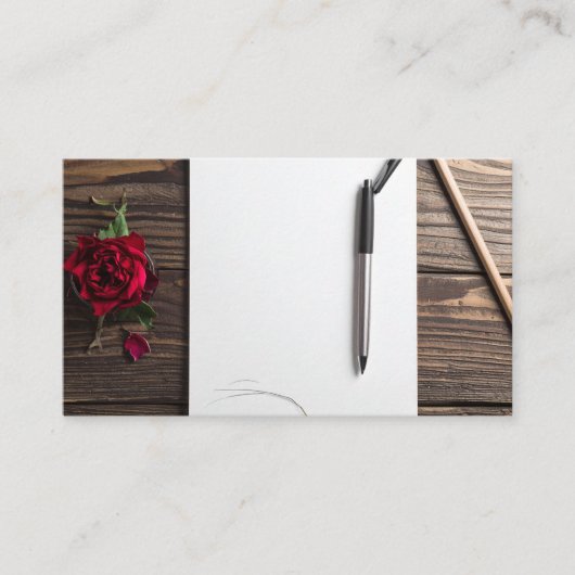roze pen en papier visitekaartje (Voorkant)