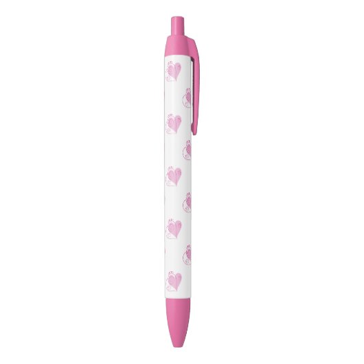 Roze pen met hart (Achterkant (Verticaal))