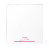 Roze pen | Opmerking van | Notitieblok leraar (Voorkant)