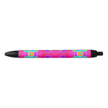 Roze pen patroon zwarte pen