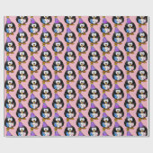 Roze Penguin Birthday Gift Wrap Cadeaupapier (Vlak)