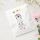 Roze Penguin Favor Bag,  weggeeftas Bedankzakje (Gezegeld)