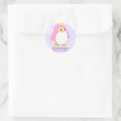 Roze Penguin gepersonaliseerde etiketten (Tas)