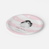 Roze Penguin Papier Borden Papieren Bordje (Gekanteld)
