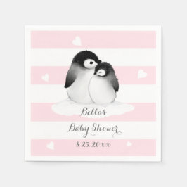 Roze Penguin Papieren servetten
