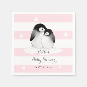 Roze Penguin Papieren servetten