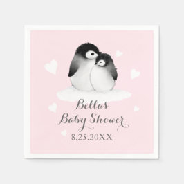 Roze Penguin Papieren servetten
