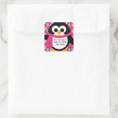 Roze Penguin Party Stickers (Tas)