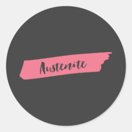 Roze penseel Austenite Ronde Sticker