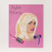 Roze penseel penseel penseel penseelroze legpuzzel (Verticaal)